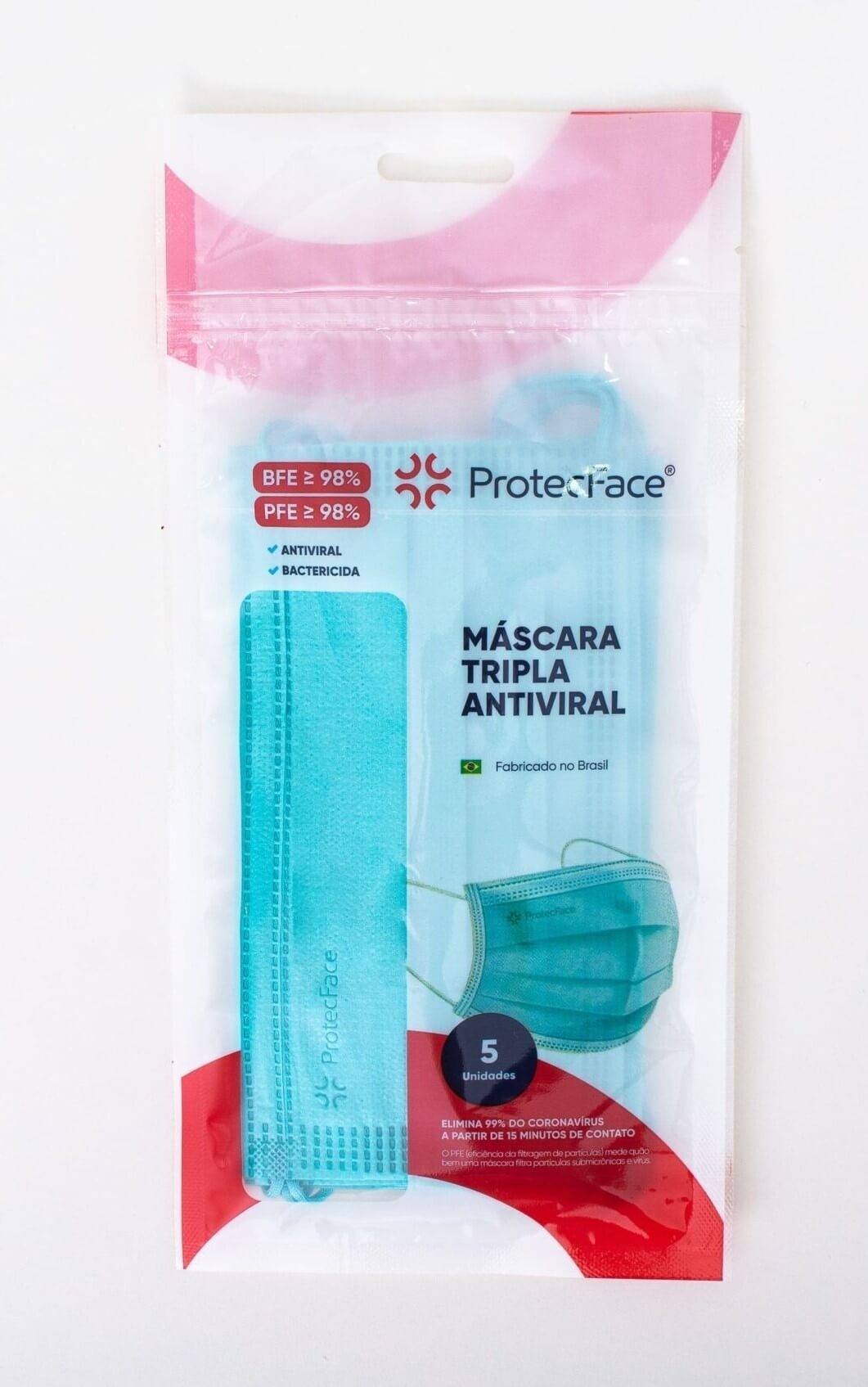 Máscara Tripla Antiviral 5 unidades - ProtecFace